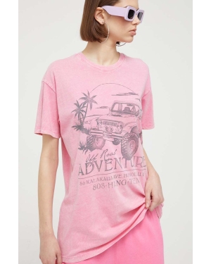 Hollister Co. t-shirt bawełniany kolor różowy