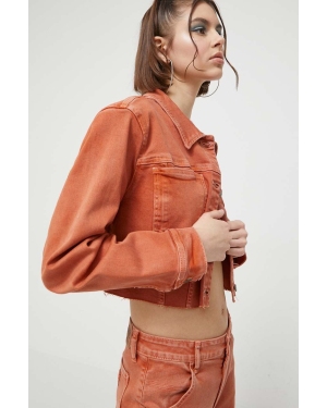 Guess Originals kurtka jeansowa damska kolor pomarańczowy przejściowa