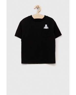 GAP t-shirt bawełniany dziecięcy kolor czarny z nadrukiem