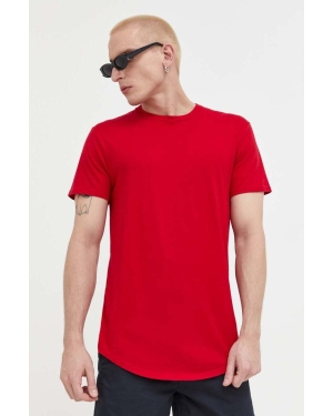 Hollister Co. t-shirt bawełniany kolor czerwony gładki