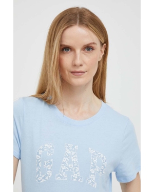 GAP t-shirt bawełniany kolor niebieski