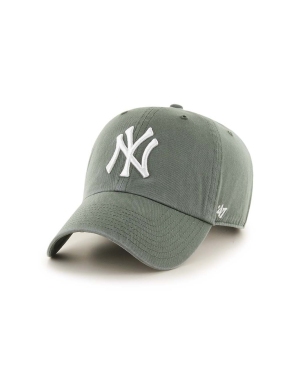 47brand czapka z daszkiem bawełniana MLB New York Yankees kolor zielony z aplikacją B-RGW17GWS-MSA