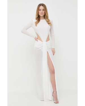 Elisabetta Franchi sukienka kolor biały maxi prosta