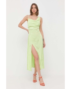 For Love & Lemons sukienka Ilana kolor zielony midi dopasowana
