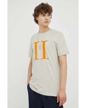 Les Deux t-shirt bawełniany kolor beżowy melanżowy