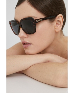 Michael Kors okulary przeciwsłoneczne MANHASSET damskie kolor brązowy 0MK2140