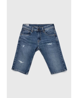 Pepe Jeans szorty jeansowe dziecięce Cashed Short Repair kolor niebieski regulowana talia