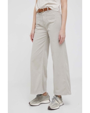 Pepe Jeans spodnie damskie kolor szary szerokie high waist