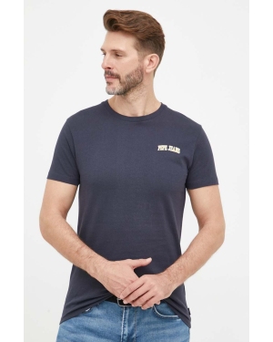 Pepe Jeans t-shirt bawełniany kolor granatowy z nadrukiem