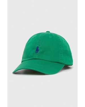 Polo Ralph Lauren czapka z daszkiem bawełniana kolor zielony gładka 211912843