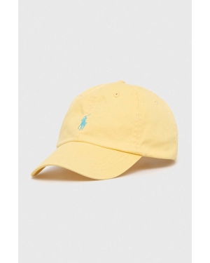 Polo Ralph Lauren czapka z daszkiem bawełniana kolor żółty gładka 211912843