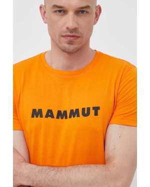 Mammut t-shirt sportowy Core Logo kolor pomarańczowy z nadrukiem