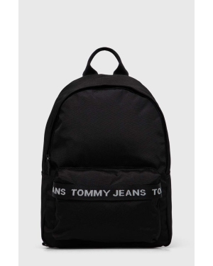 Tommy Jeans plecak damski kolor czarny mały z nadrukiem