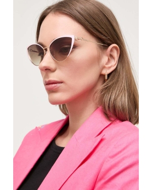 Love Moschino okulary przeciwsłoneczne damskie kolor złoty