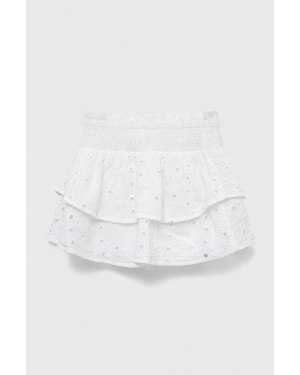 Abercrombie & Fitch spódnica bawełniana dziecięca kolor biały mini rozkloszowana