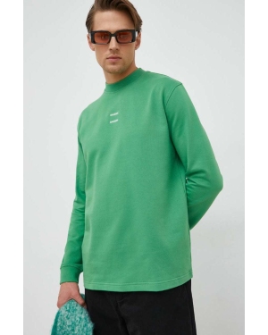 Samsoe Samsoe bluza bawełniana męska kolor zielony gładka