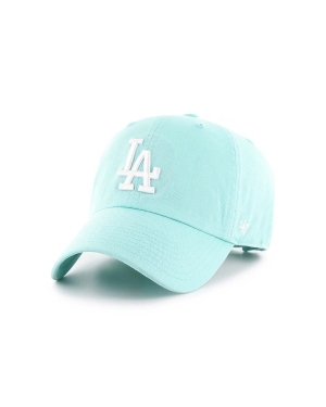 47brand czapka z daszkiem bawełniana MLB Los Angeles Dodgers kolor turkusowy z aplikacją B-RGW12GWSNL-TFC