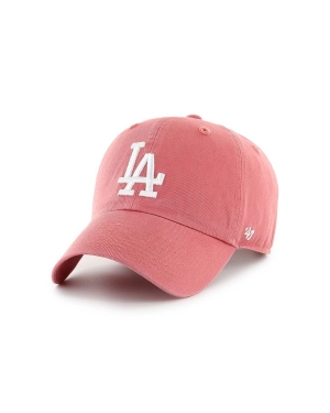 47brand czapka z daszkiem bawełniana MLB Los Angeles Dodgers kolor różowy z aplikacją B-RGW12GWSNL-IRA