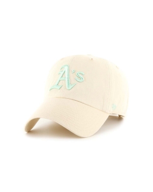 47brand czapka z domieszką wełny MLB Oakland Athletics kolor beżowy z aplikacją