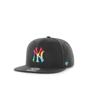 47brand czapka z daszkiem z domieszką wełny MLB New York Yankees kolor czarny z aplikacją