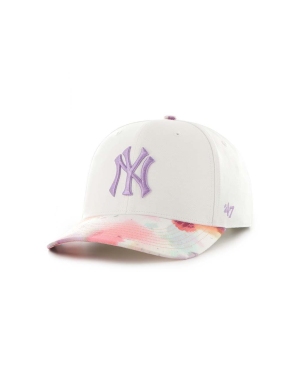 47brand czapka z daszkiem z domieszką wełny MLB New York Yankees kolor biały z aplikacją