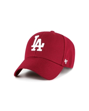47brand czapka z daszkiem z domieszką wełny MLB Los Angeles Dodgers kolor czerwony z aplikacją