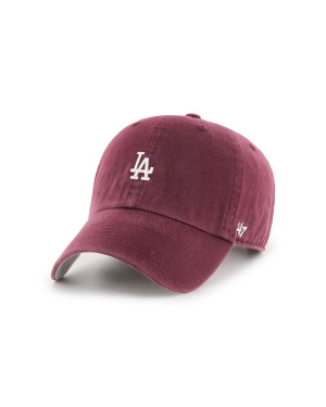 47brand czapka z daszkiem bawełniana MLB Los Angeles Dodgers kolor bordowy z aplikacją