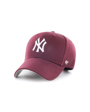 47brand czapka z daszkiem MLB New York Yankees kolor bordowy z aplikacją