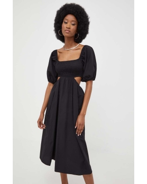 Answear Lab sukienka bawełniana X kolekcja limitowana BE SHERO kolor czarny mini rozkloszowana
