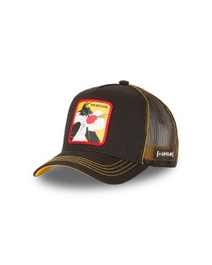 Capslab czapka z daszkiem LOONEY kolor brązowy z aplikacją