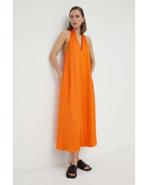 Samsoe Samsoe sukienka kolor pomarańczowy mini rozkloszowana