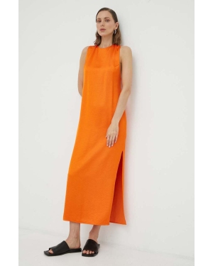 Samsoe Samsoe sukienka kolor pomarańczowy maxi prosta