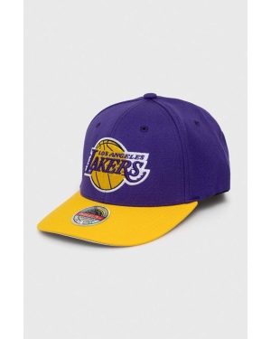 Mitchell&Ness czapka z daszkiem z domieszką wełny Los Angeles Lakers kolor fioletowy z aplikacją
