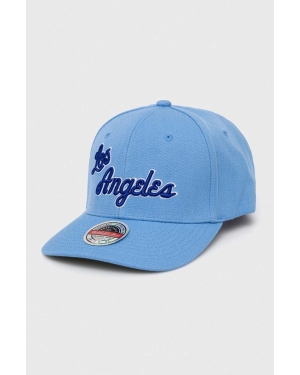 Mitchell&Ness czapka z daszkiem z domieszką wełny Los Angeles Lakers kolor niebieski z aplikacją