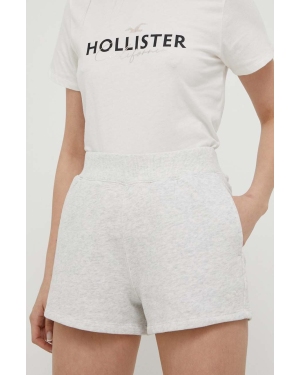Hollister Co. szorty damskie kolor szary melanżowe high waist