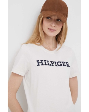 Tommy Hilfiger t-shirt bawełniany kolor beżowy