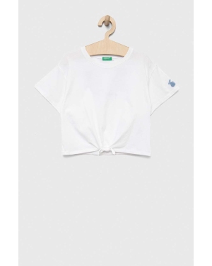 United Colors of Benetton t-shirt bawełniany dziecięcy kolor biały