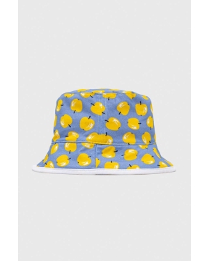 United Colors of Benetton kapelusz dwustronny bawełniany dziecięcy kolor żółty bawełniany
