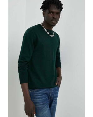 G-Star Raw sweter wełniany męski kolor zielony lekki
