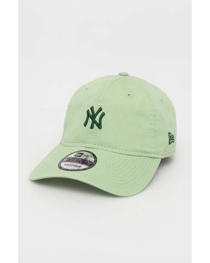 New Era czapka z daszkiem bawełniana kolor zielony z aplikacją NEW YORK YANKEES