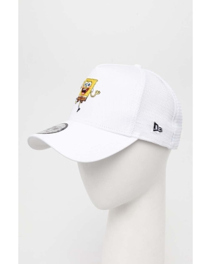 New Era czapka z daszkiem kolor biały z aplikacją SPONGEBOB
