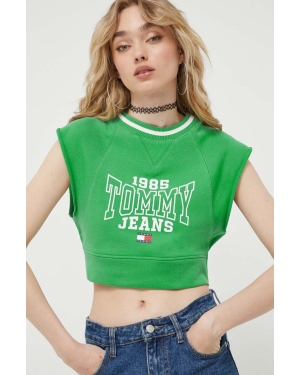 Tommy Jeans top damski kolor zielony