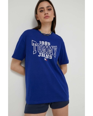 Tommy Jeans t-shirt bawełniany kolor granatowy
