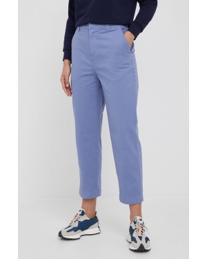 GAP spodnie damskie kolor fioletowy proste high waist