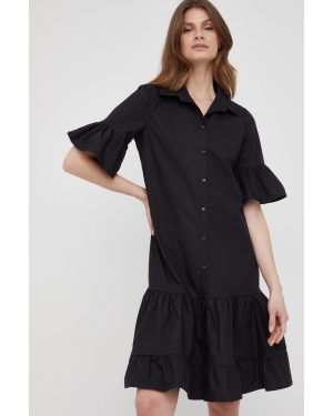 XT Studio sukienka bawełniana kolor czarny mini rozkloszowana
