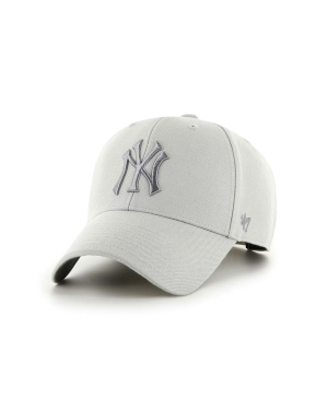 47brand czapka z daszkiem z domieszką wełny MLB New York Yankees kolor szary z aplikacją