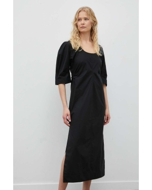 Day Birger et Mikkelsen sukienka bawełniana Megan kolor czarny midi prosta