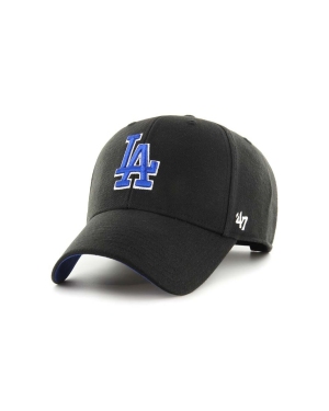 47brand czapka z domieszką wełny MLB Los Angeles Dodgers kolor czarny z aplikacją