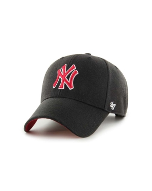 47brand czapka z domieszką wełny MLB New York Yankees kolor czarny z aplikacją