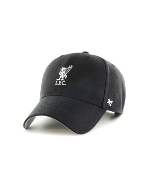 47brand czapka z daszkiem bawełniana EPL Liverpool FC kolor czarny z aplikacją